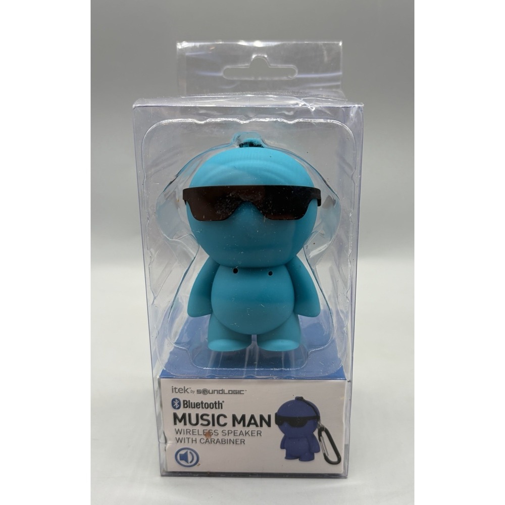 itek by Soundlogic Music Man Wireless Bluetooth Speaker Keychain Blue - Sealed